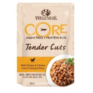 Wellness Core Cat Tender Cuts cu Pui si Ficat